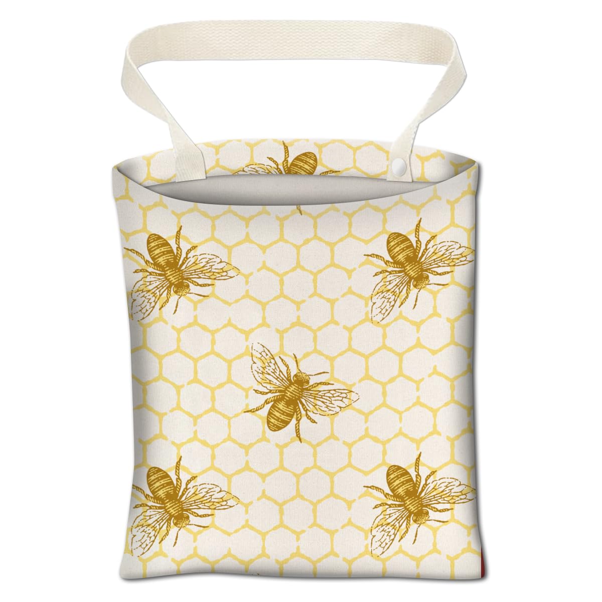 Car Trash Can, Cute Car Trash Bag, Hanging Car Organizer and Storage Bag, Trash Bin for Car Accessories, Vehicle, Travelling, Camping Cute Yellow Bees Honey