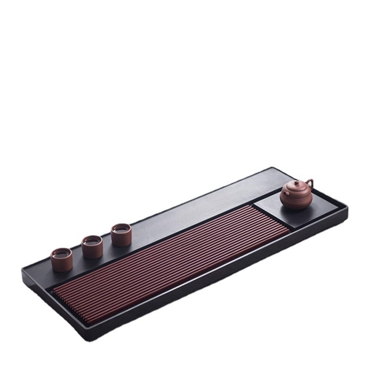GTHTUHFD Kung Fu Tea Tray Wooden Tea Tray Home Use Simple Ebonite Tea Tray Tea Set Drainage Small Tea Table Tea Room Tray,70 * 30 * 4cm
