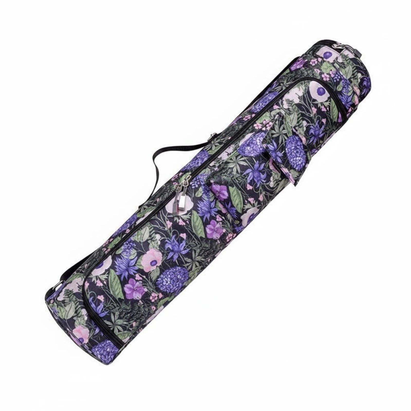 Floral Pattern Waterproof Exercise Mat Bag Zippered Cylindrical Exercise Mat Bag Thick Material Exercise Storage Lightweight for Gym, Travel, Style 3 | Sporting Goods-image-20