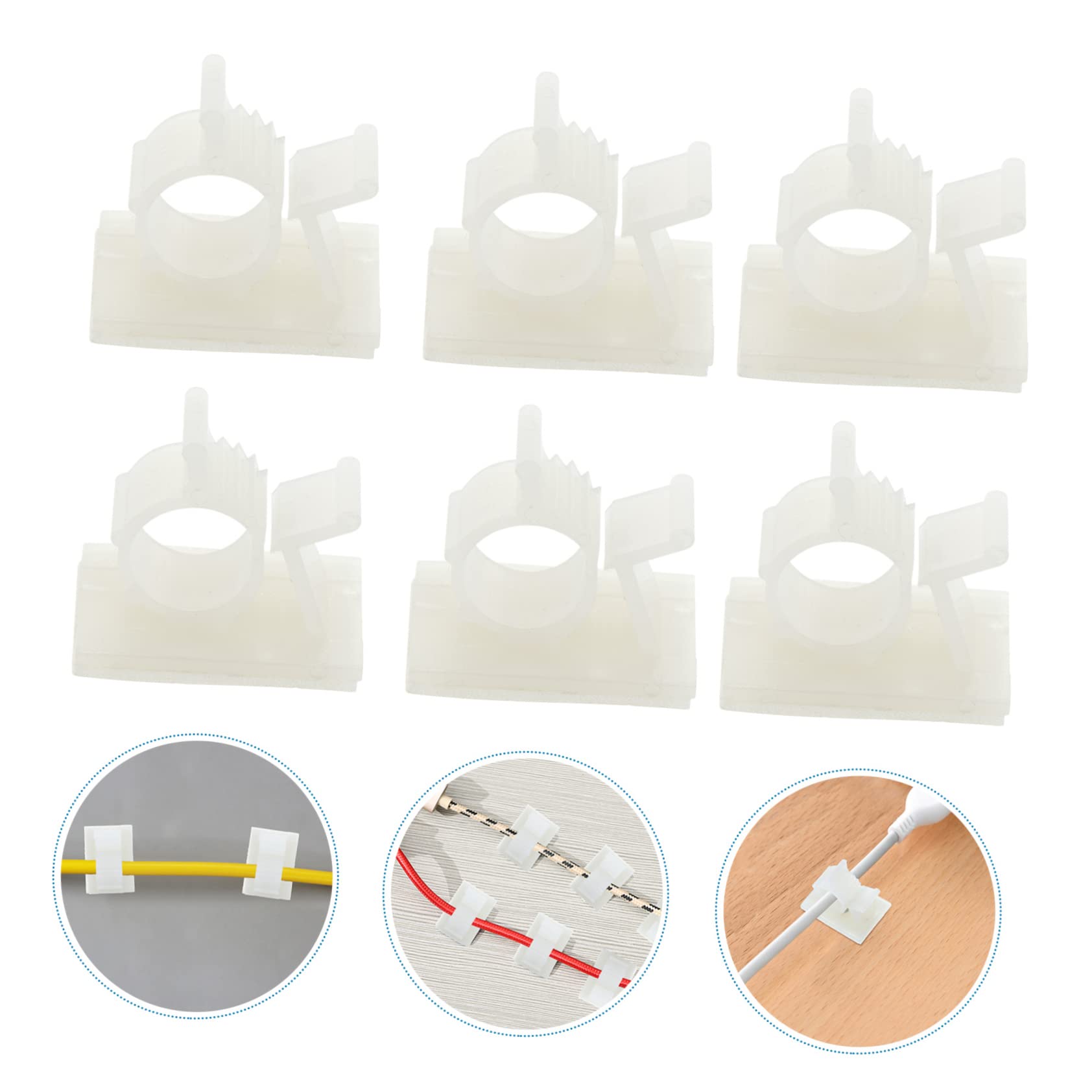Organizzatore per cavi migliorato, Fascette ferma-cavo autoadesive bianche 2,5 x,4 1,7 clip dell'organizzatore del cavo di cm for la gestione della scrivania