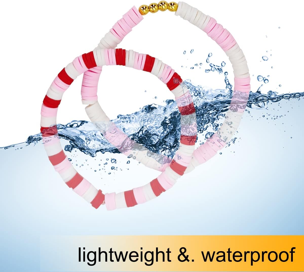 MIIIM Red Clay Bracelet Kit - Heishi Beads, Clay Charms, Gold Spacer Beads - Jewelry Making & Friendship Bracelet Kit for Valentine's Day, Crafts, Raves, Gifts - Image 4