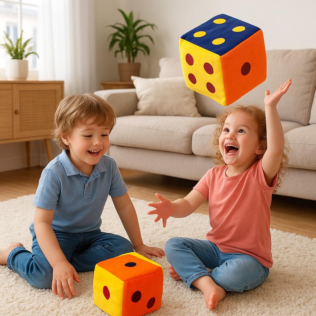 6 Inch Soft Dice Cube | Plush Dice for Kids & Adults | Small Dice for Ludo, Snake & Ladder, Board Games | Safe Soft Toy
