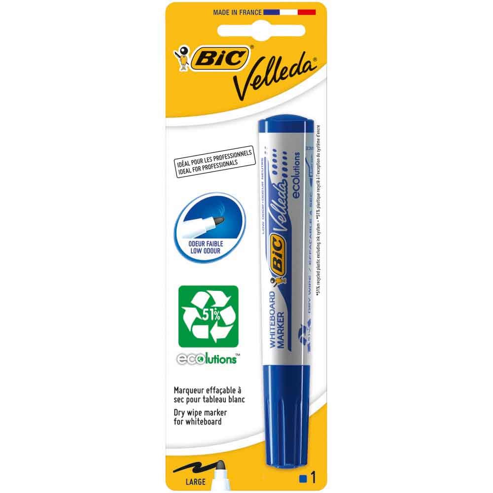 Bic - Marqueur Velleda 1701 - Blister de Feutre Effaçable à sec - Bleu