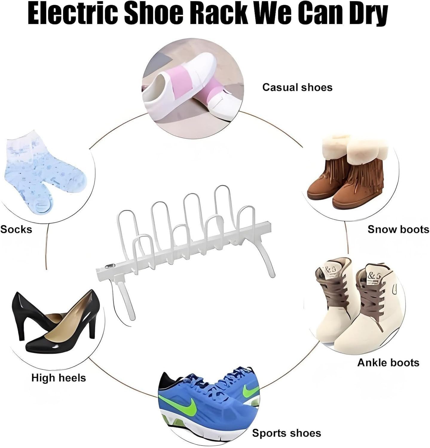Asciugascarpe Elettrico Portatile, asciugascarpe riscaldato per Stivali, Basso consumo energetico, Asciugatura Rapida in Poche Ore, Supporto Leggero in Piedi, r, 4shoes, 4shoes
