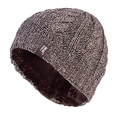 HEAT HOLDERS - Women's Thermal Fleece Cable Knit Winter Hat 3.4 Tog - One Size (Fawn)