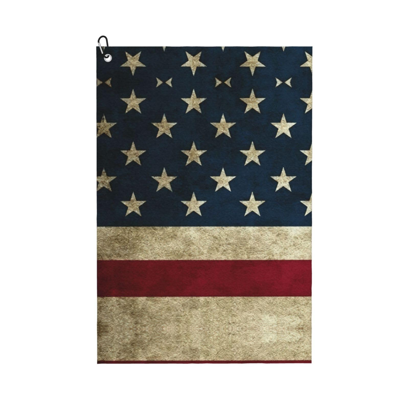 Asfgda Black Golf American Flag Printed Towels, Microfiber Waffle Pattern Towels, Suitable For Golf Bags With Carabiners.