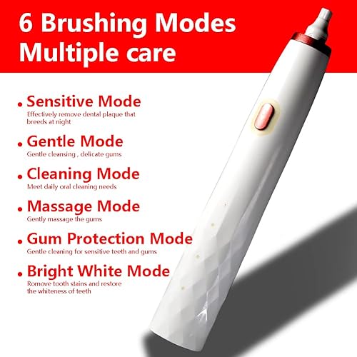 Miniatura 2 de Paquete de 2 con 12 cabezales de cepillo 6 modos de cepillado alternativos temporizador inteligente de 2 minutos cepillo de dientes eléctrico sónico