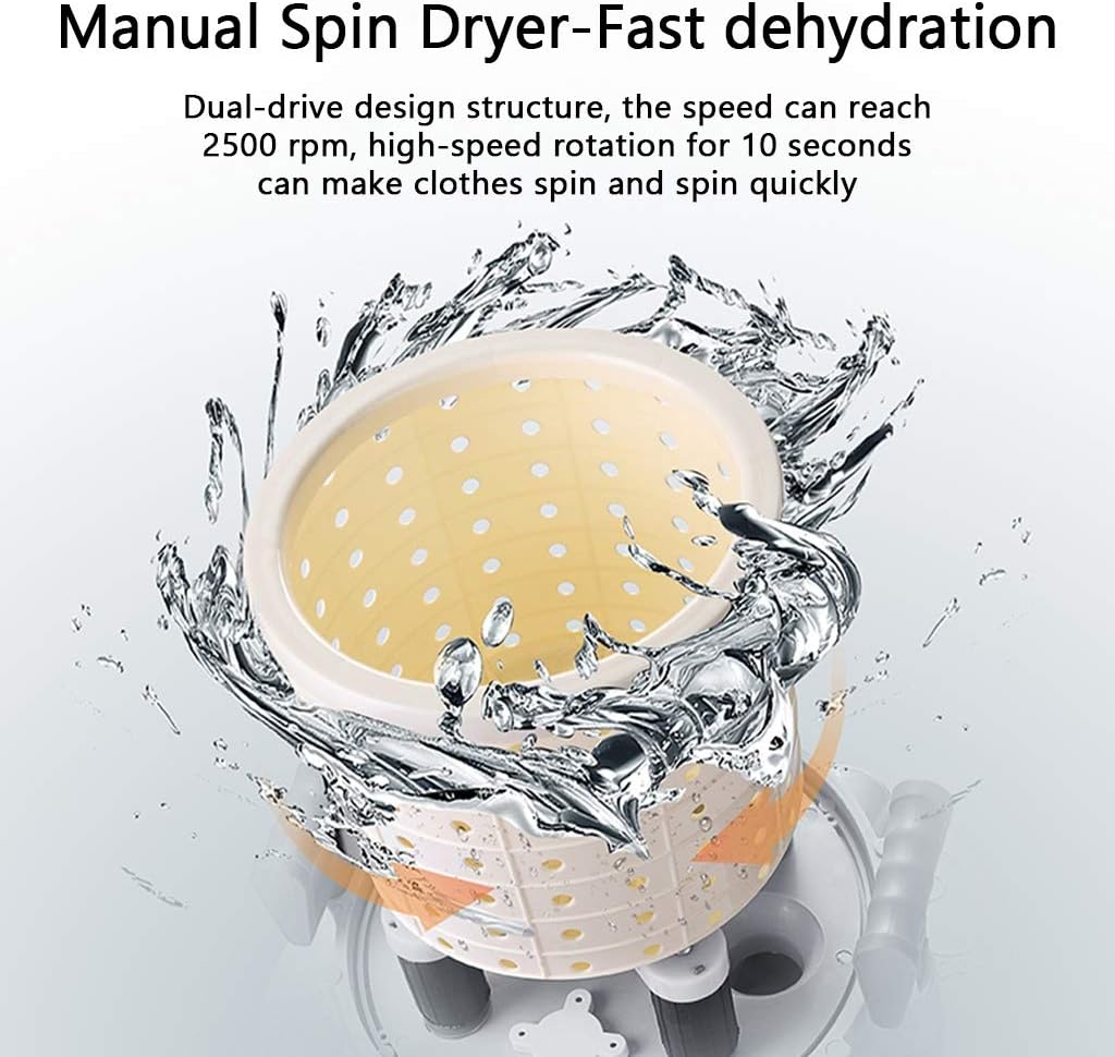 Electric Clothes Dryer Dryer for Clothes - Manual, Hand Powered Drying Machine, Space Saving, Camping & Apartments -