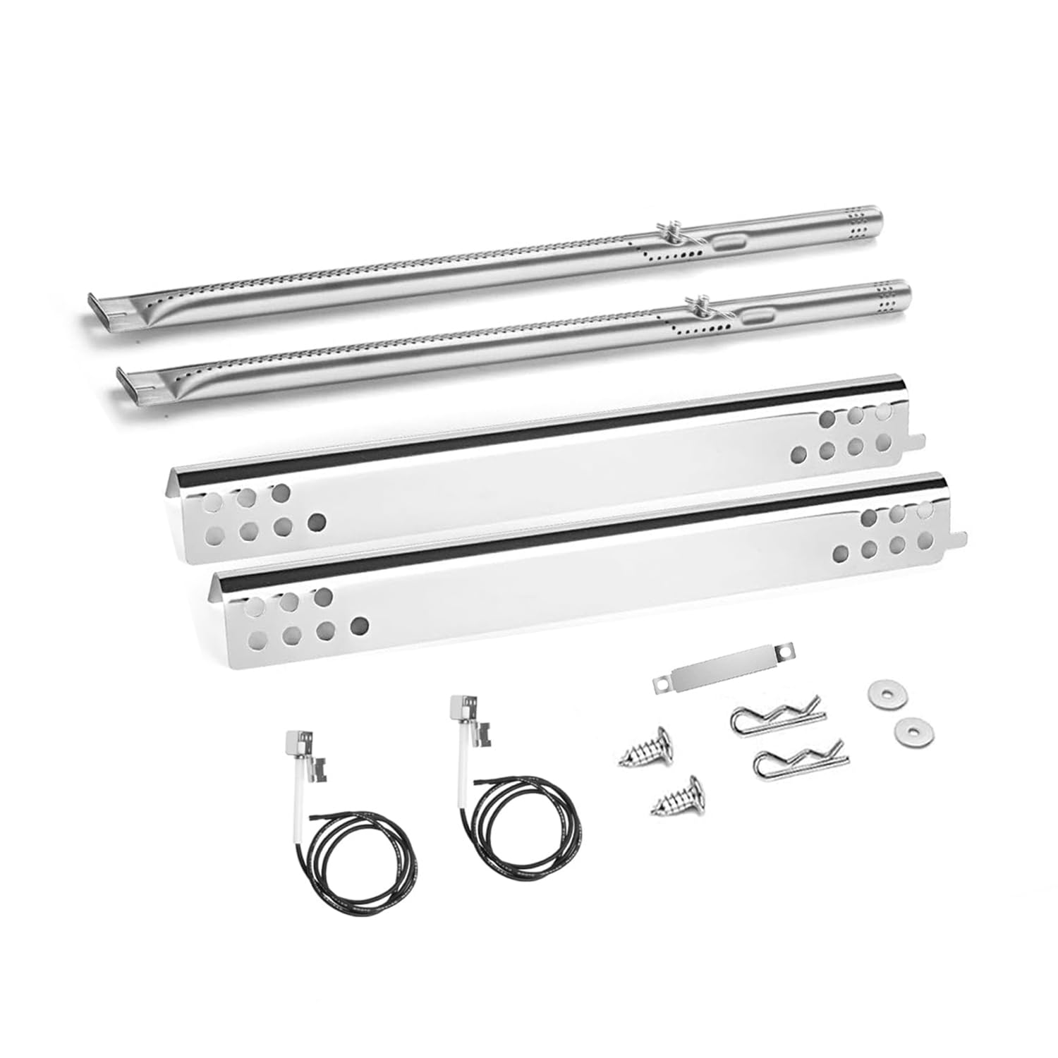 Grill Replacement Parts for Charbroil Performance 2 Burner 463625217, 463625219, 463673517, 463673019, 463673617, 463673619, Heat Plate Tent Shield, Crossover Tube for Char-Broil 2 Burner Gas Grill