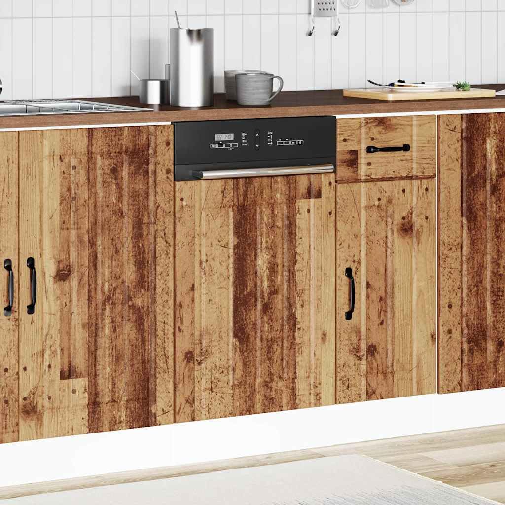 Tomostar Façade de Porte Lave Vaisselle, Panneau de Lave-Vaisselle Accessoire pour Lave-Vaisselle Cuisine Lucca Vieux Bois Bois d'ingénierie