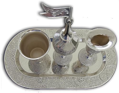 Miniatura 2 de Juego Havdalah de 4 piezas con diseño de filigrana chapada en plata