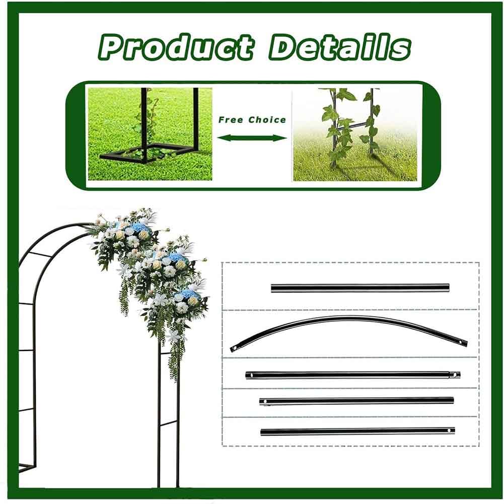 Zewnętrzny metalowy łuk ogrodowy 120-350 cm pergola krata do roślin pnących odporna na warunki atmosferyczne altana ślubna biała szer. 3 m x wys. 2,2 m - idealna do ogrodów i imprez