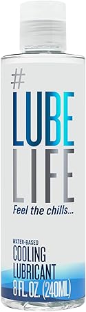 LubeLife Water-Based Cooling Personal Lubricant, Cool Tingling Feel for Men, Women, and Couples, 8 Fl Oz