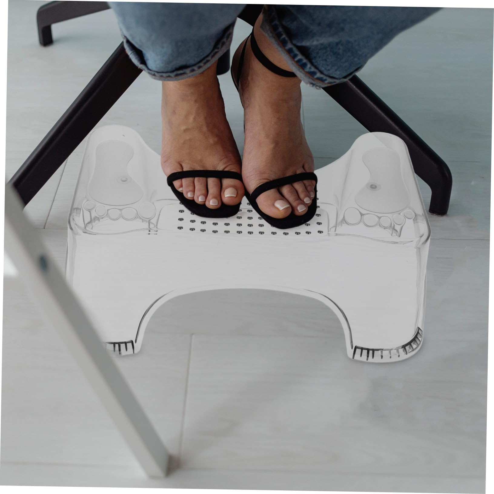 Mipcase Sgabello da Bagno per Bambini e Anziani in Pet, Resistente e Facile da Pulire, Sgabello Rialzato per Wc per Bagno e Toilette