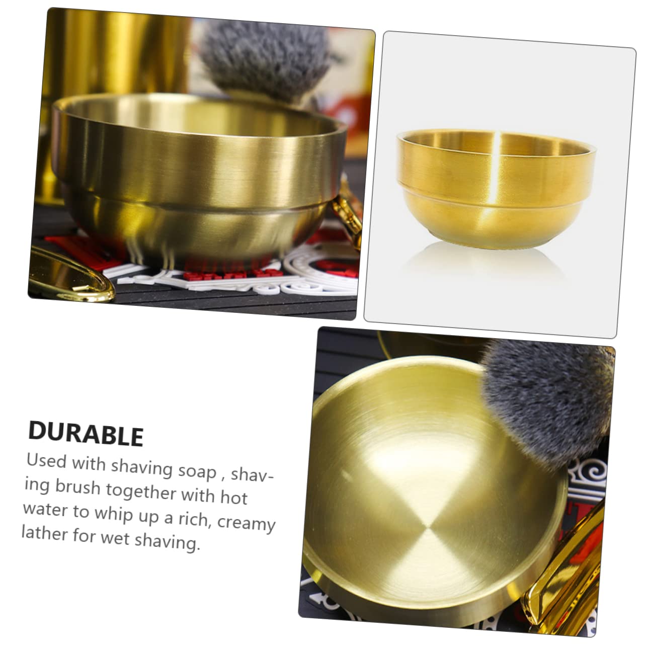 minkissy 3pcs Grooming Shaving Bowl Beard Shaving Cup Face Cleaning Mug Shave Soap