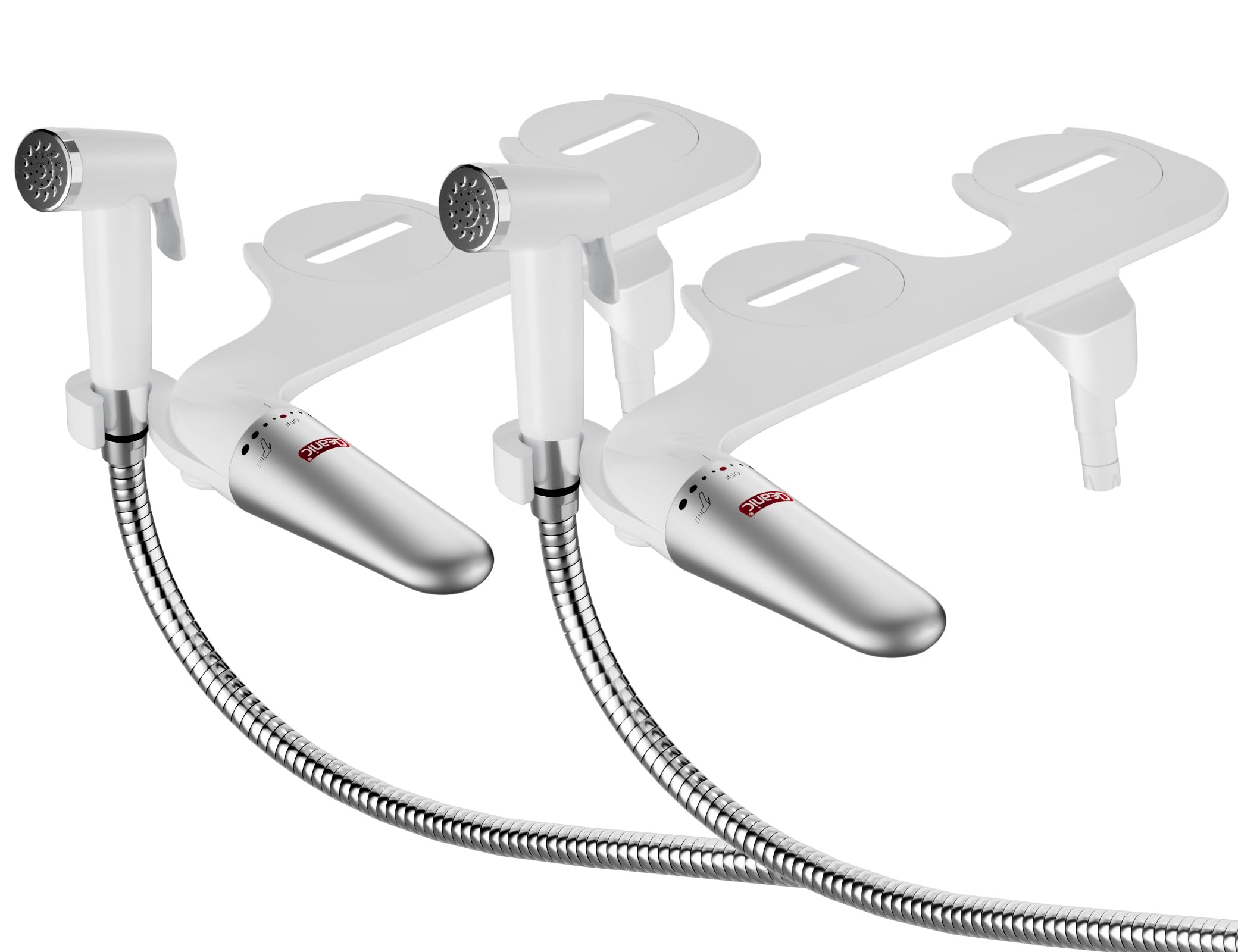 DEANIC 2-in-1 Bidet Attachment with Handheld Bath Bidet Sprayer, Ultra-Slim Adjustable Water Pressure Nozzle, Cold Water Non Electric Hand Sprayer for