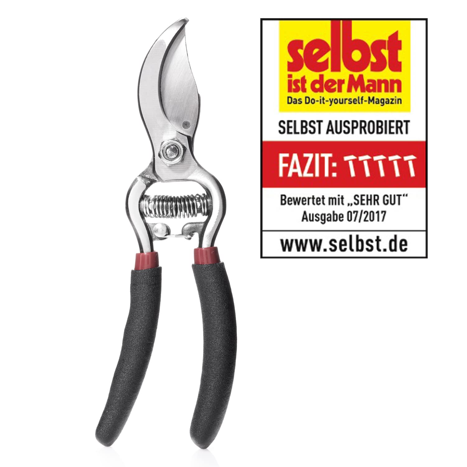 S. Kunde & Sohn Germany – SKS 6 Tradition Gartenschere Schwarz + SKS T1 Trageetui + Ersatzklinge GRATIS