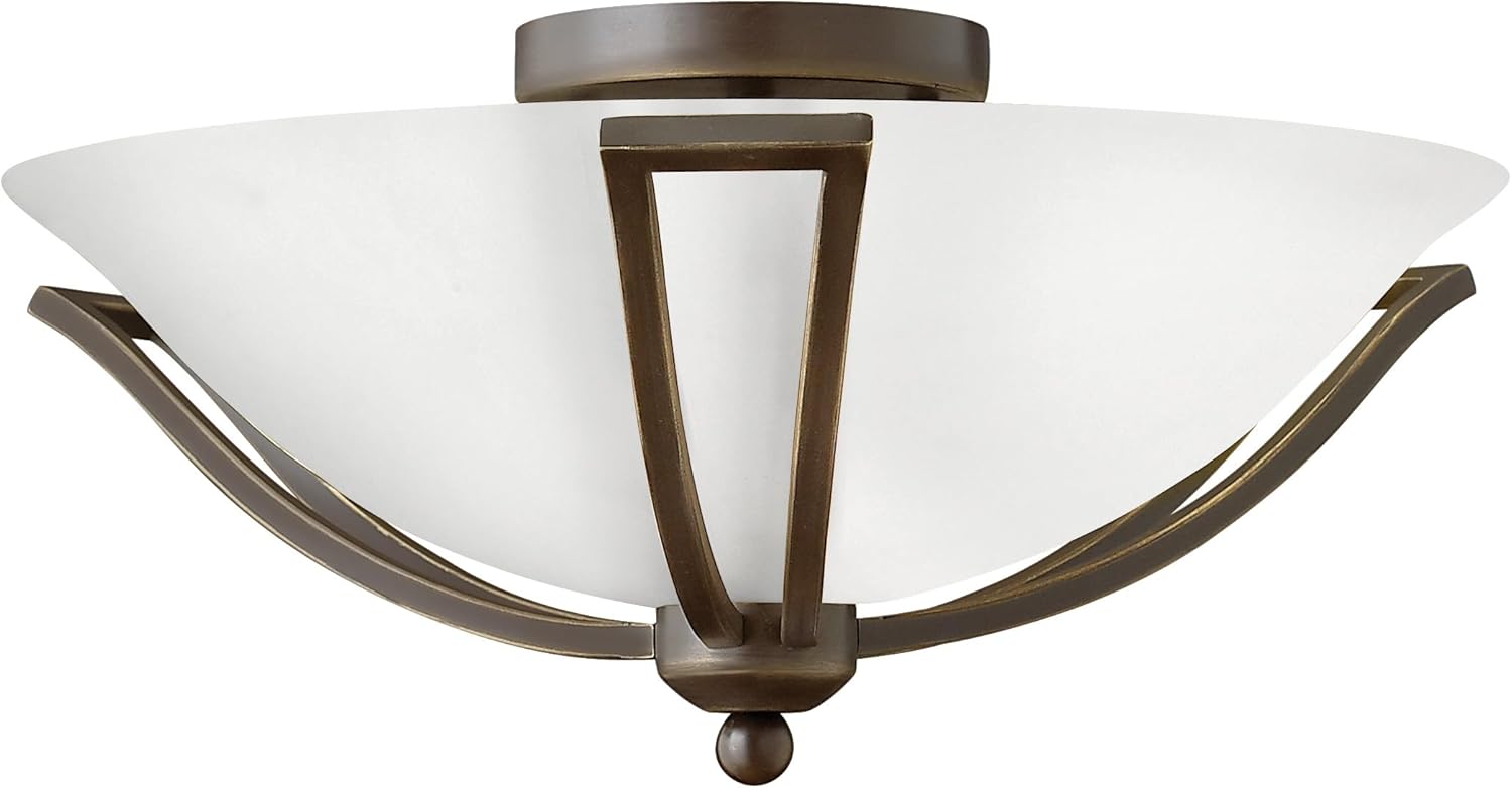 Hinkley Bolla Collection Transitional Two Light Flush Mount, Brushed Nickel