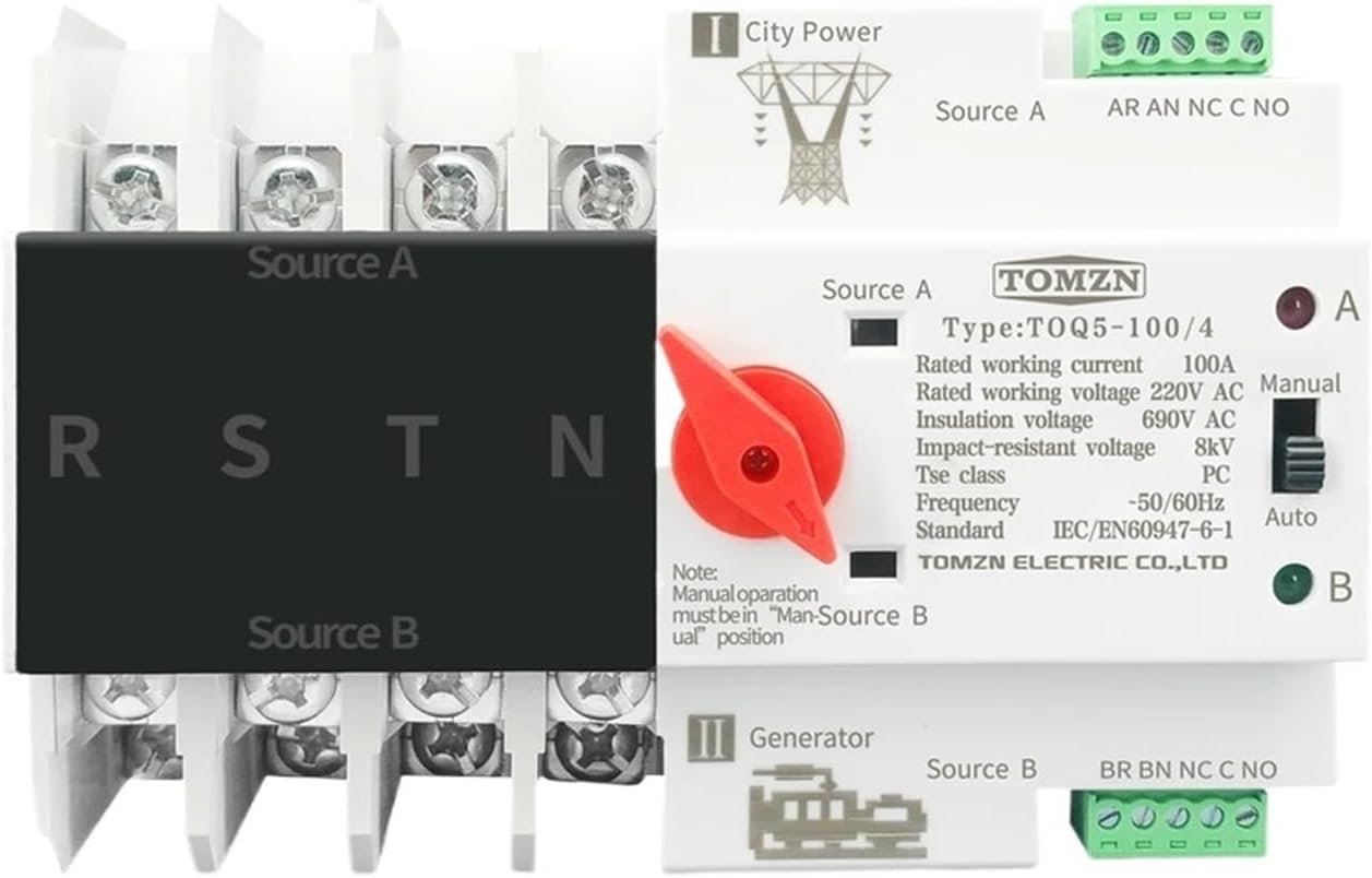 Three Phase Track Dual Power Conversion Switch 4P 63A 100A 125A(220v,100A)