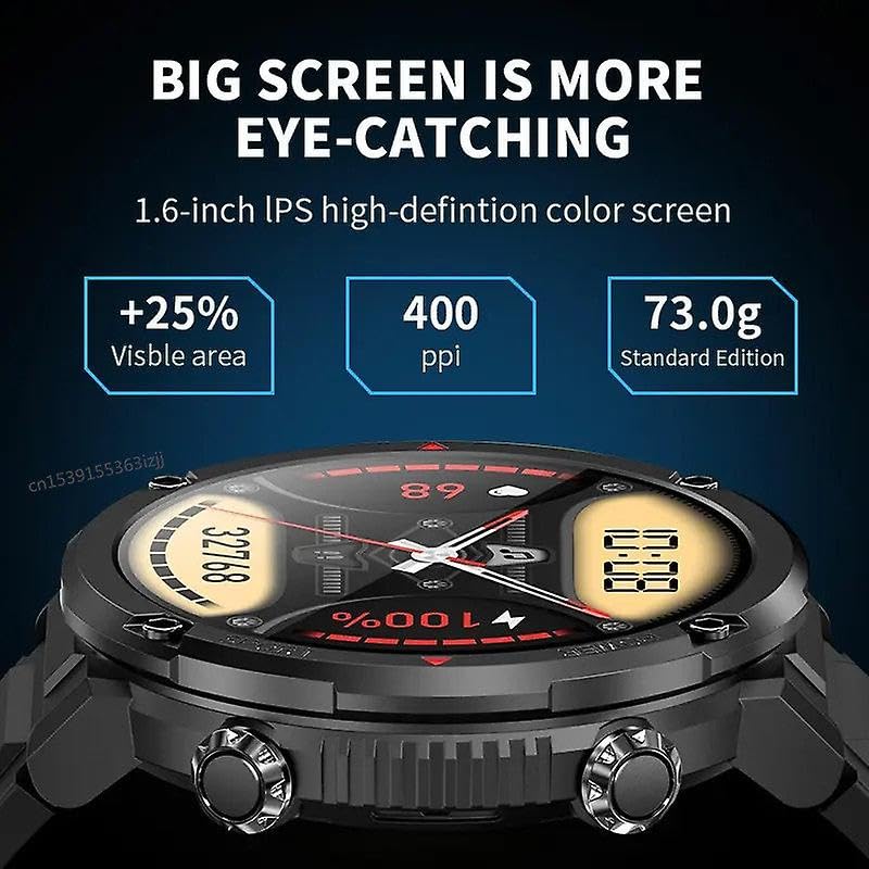 Montre intelligente T30 Bluetooth Appel Hommes Écran IPS Bracelet Sport Suivi de Santé Fitness Tracker 600mAh Grande Batterie Smartwatch