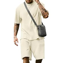 Yimoon Mens 2 Piece Outfits Oversized Short Sleeve T Shirt & Shorts Set Summer Casual Tracksuit