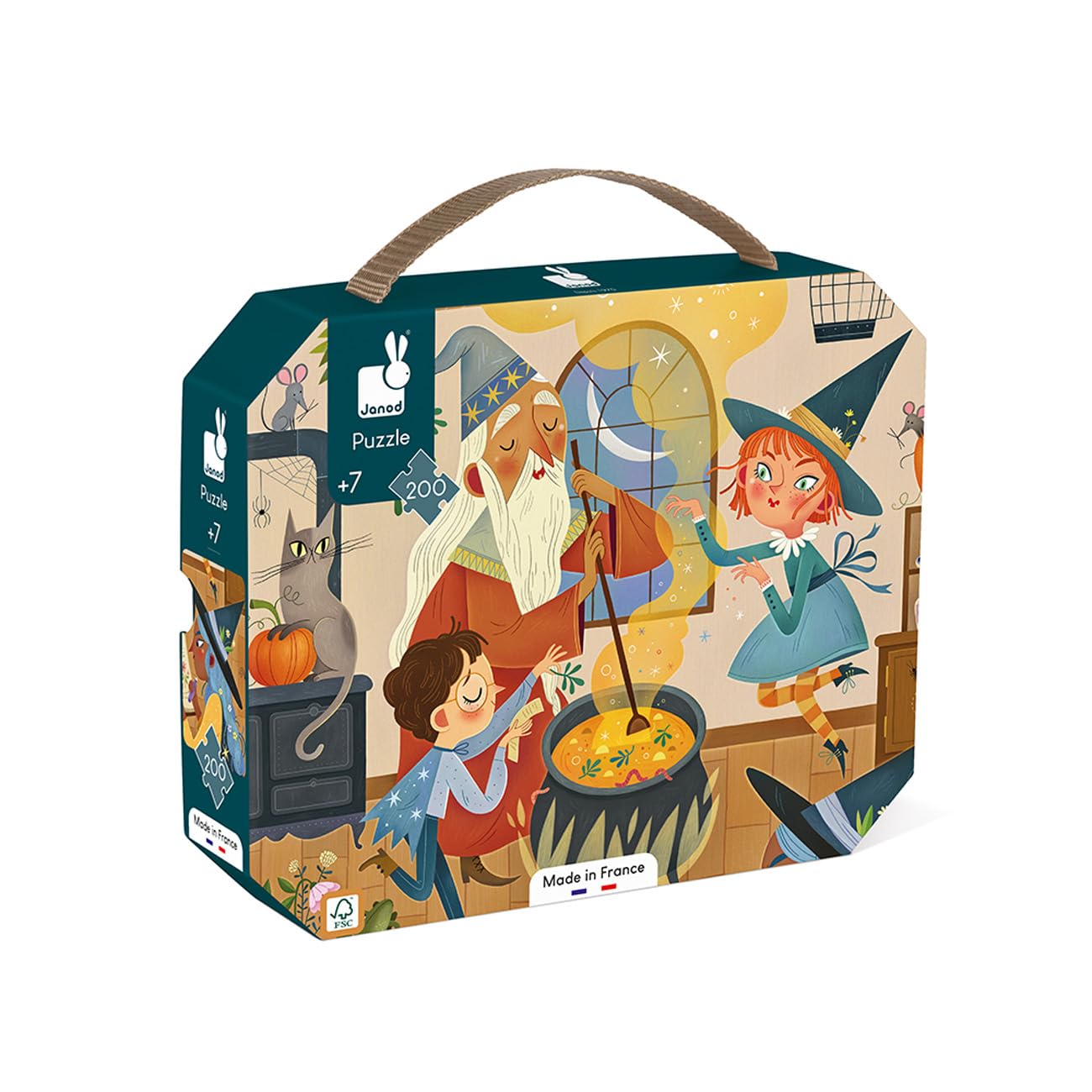 Janod - Magic 200-Piece FSC Cardboard Puzzle - Develops Patience and Concentration - Made in France - for Ages 7+, J02548, Brown