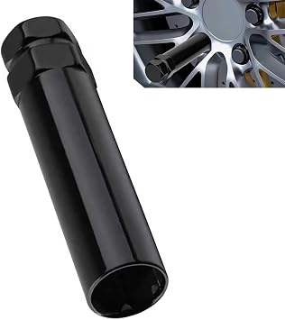 1 PC 6 Spline Lug Nut Socket, Lug Nut Removal Tool, 17.6mm Inner Diameter,19mm 3/4 21mm 13/16 Hex Compatible, Universal for Most Cars Black