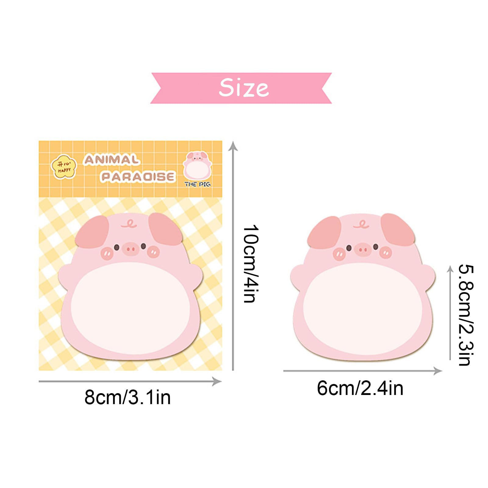 16 Packs Sticky Notes Cartoon Animal, Self-Stick Note Pad Set, Cute Sticky Labels Shaped Memo, Book Tabs Funny Novelty Annotation tabs for Student Kids Gifts Home Office School(8 Styles) - Image 2