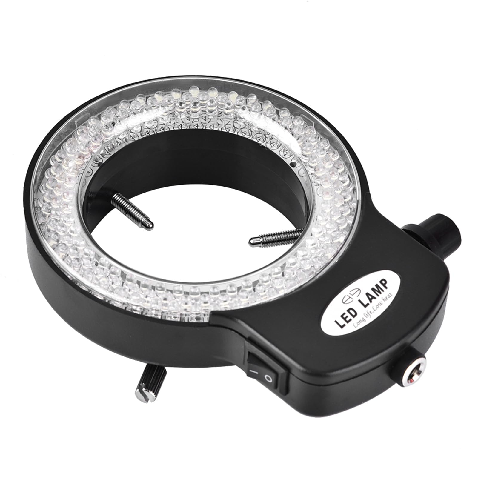 Anillo de Luz LED para Microscopio Estéreo, 144 Ajustable, Negro, Enchufe EU 110-220V