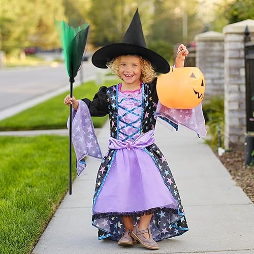 Miniatura 9 de EMVANV Juego de 2 sombreros de escoba de bruja de Halloween, sombreros negros de bruja de Halloween, escobas de bruja de Halloween desmontables,