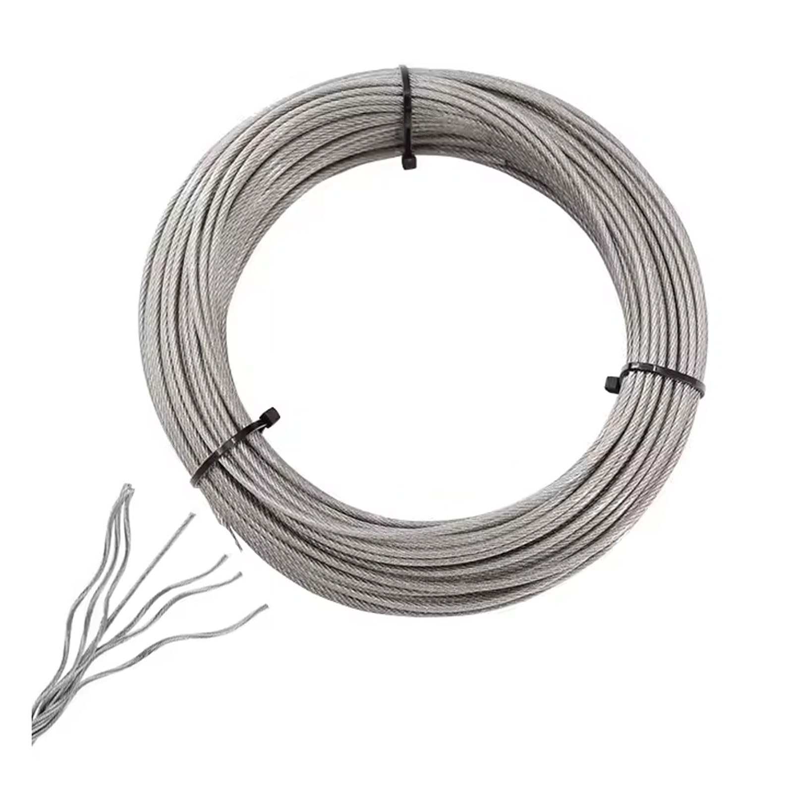 Cavo Acciaio Inox 4mm Corda Metallica in Acciaio 10/20m Corda in Acciaio Inossidabile Nucleo 7x19 Cavetto Acciaio per Appendere, Lamp, Filo Stendibiancheria, Tende, Giardino, Ringhiere(Size:20M)