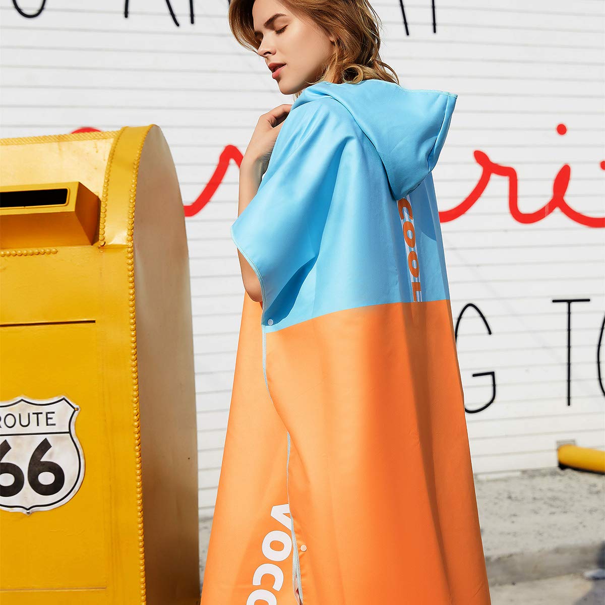 フード付きストライプ 着替え用ポンチョ Amazon.co.jp: LumiSyne お