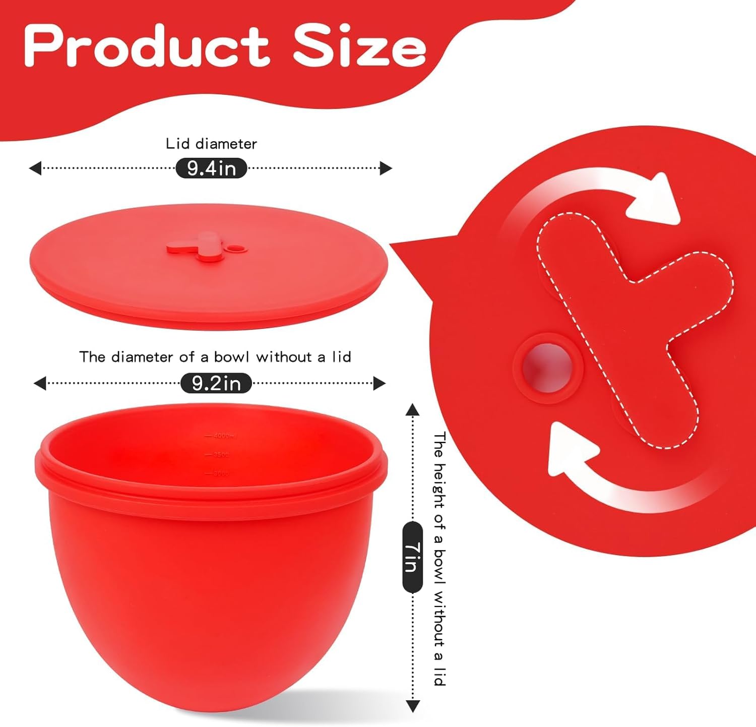 Silicone Liners for KitchenAid Tilt-Head 5 Qt Mixers, Mixer Bowl Accessories & Attachments for Baking and Cooking 3 Liners & 3 Lids, Dishwasher Safe (3, 5 QT)