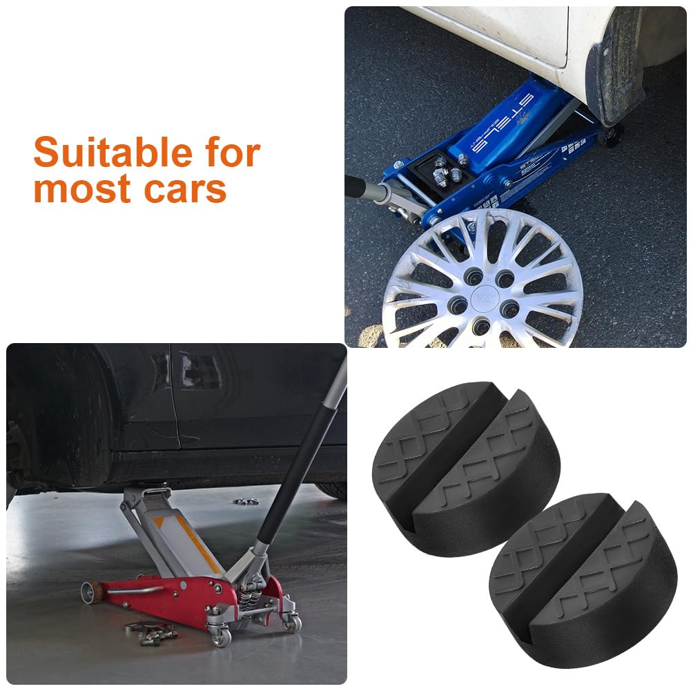 2 Pezzi Tampone in Gomma per Cric, Supporto Universale per Auto Fino a 3 Tonnellate