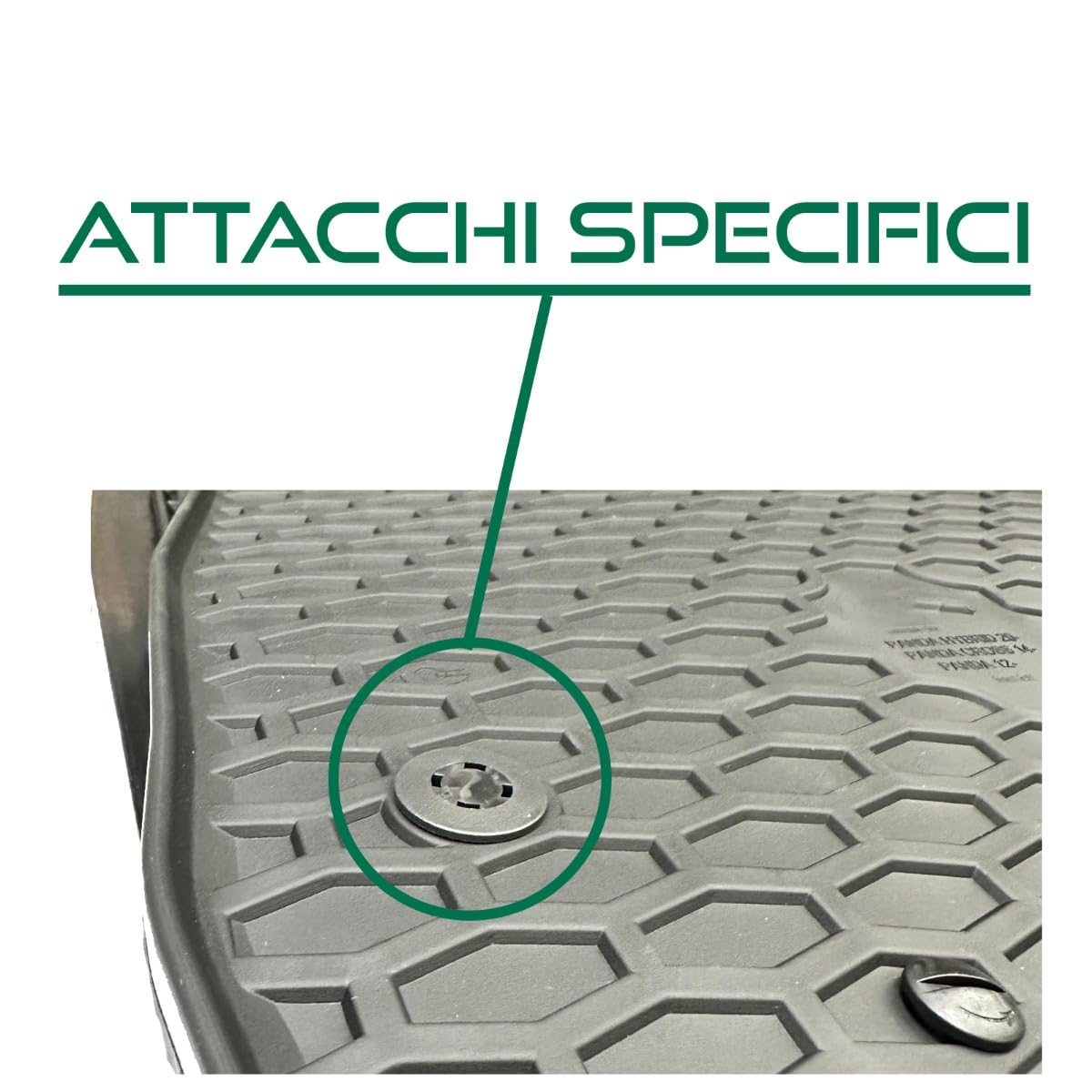 SERIE 4 TAPPETI - TAPPETINI IN GOMMA TPE NERI PER FIAT PANDA III DAL 2012 in poi