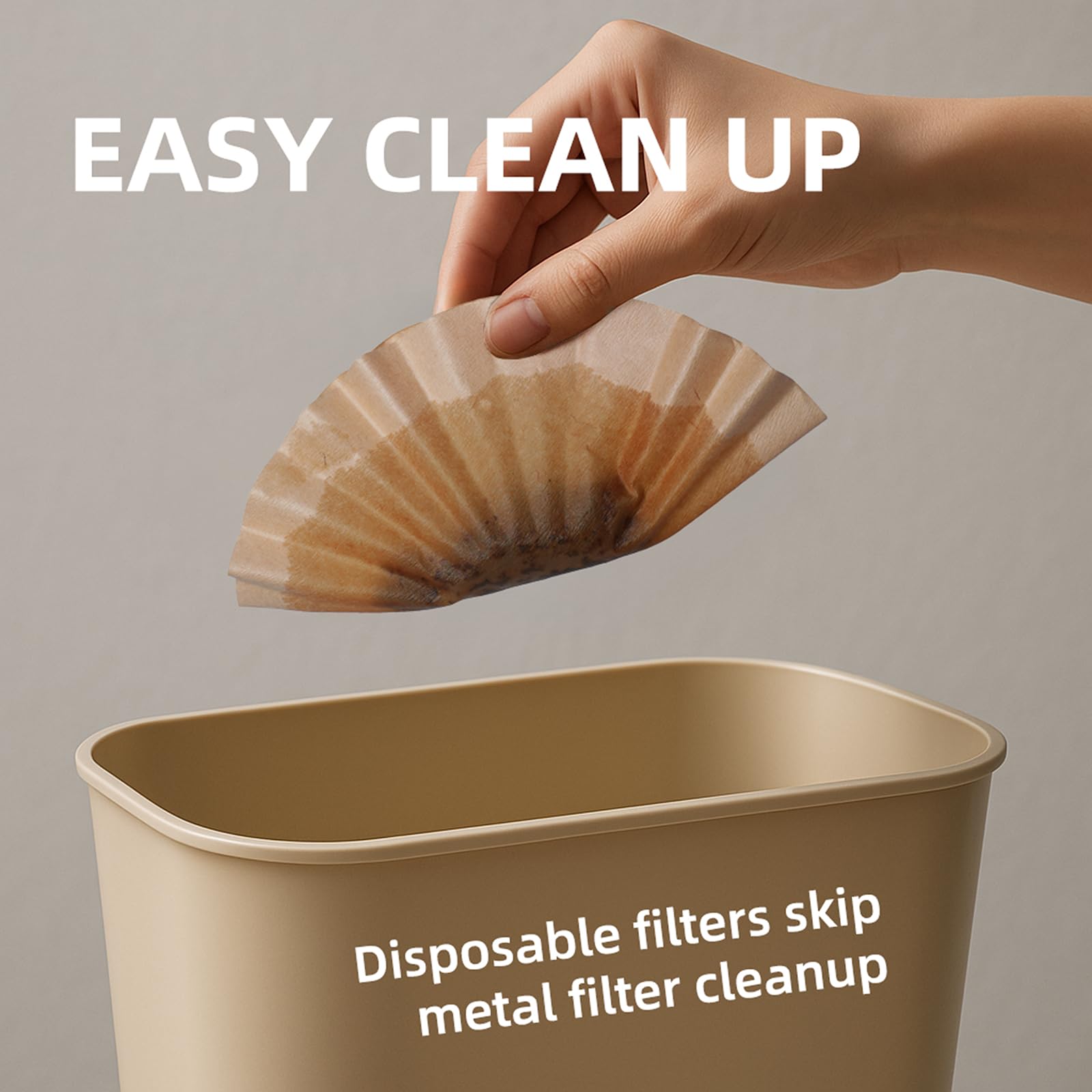 Filtros para cafetera de 5 tazas compatibles con Mr.Coffee, filtros gruesos naturales de 5 tazas compatibles con Mr.Coffee Mini Brew, 100 unidades
