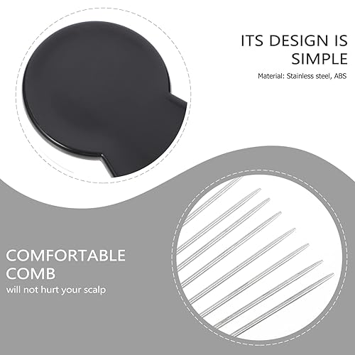 Miniatura 7 de KALLORY Peine desenredante 2 unids para herramientas de trenza Metal Afro Negro Mujeres Hombres Lift Styling peluca salón y peines desenredar peine