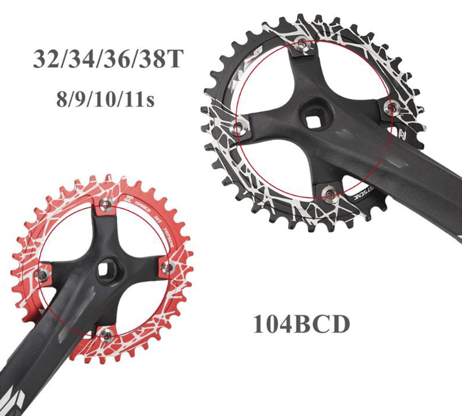 Guarnitura Quadrata, Guarnitura Quadrata In Lega Di Alluminio, 170 Mm, Pedivella Bici Pedivelle Mtb 32T, 34T, 36T, 38T, Per Mountain Bike E Bici Da Strada A Velocità Singola