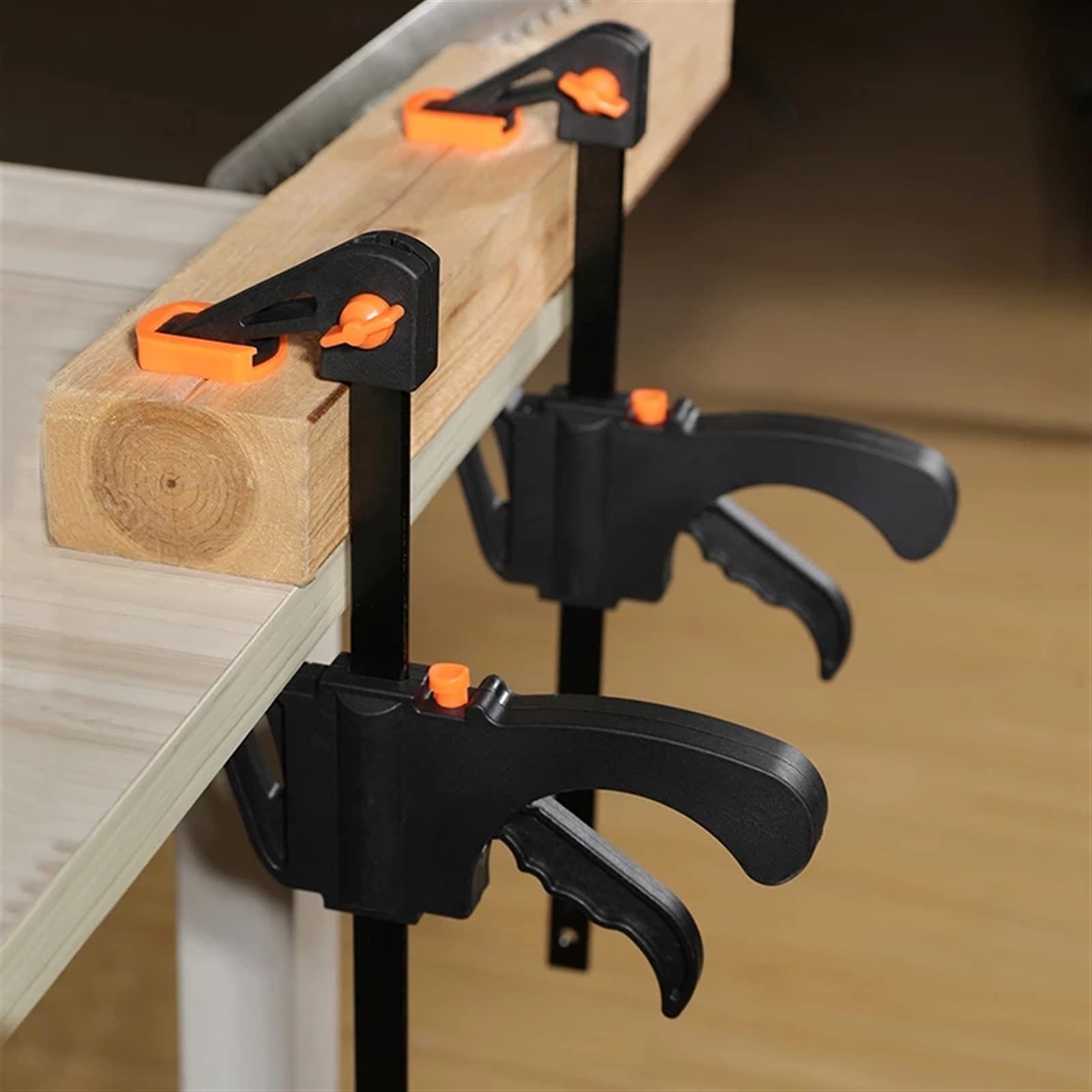 Zacisk narzędziowy do drewna DIY 10 cm zacisk szybkie zwalnianie grzechotka prędkość ściskanie drewno drążek roboczy F zacisk zestaw rozrzutnik gadżet narzędzia DIY narzędzie ręczne zacisk do obróbki drewna