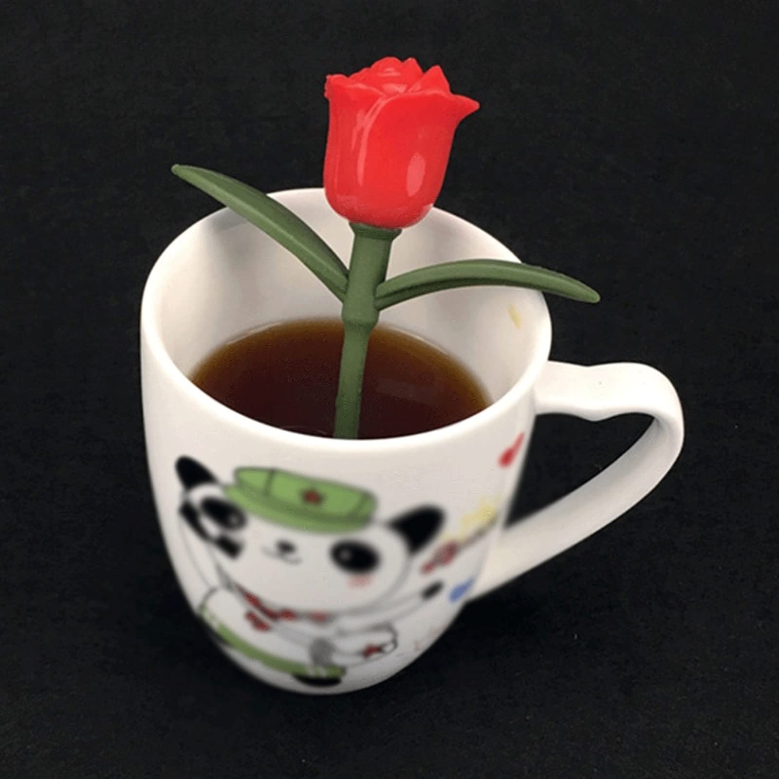 Colador de té, difusor de filtro de rosas de té, colador de silicona para diferentes tazas y hojas, herramienta de barra de cocina, accesorio de cocina (ciruela)