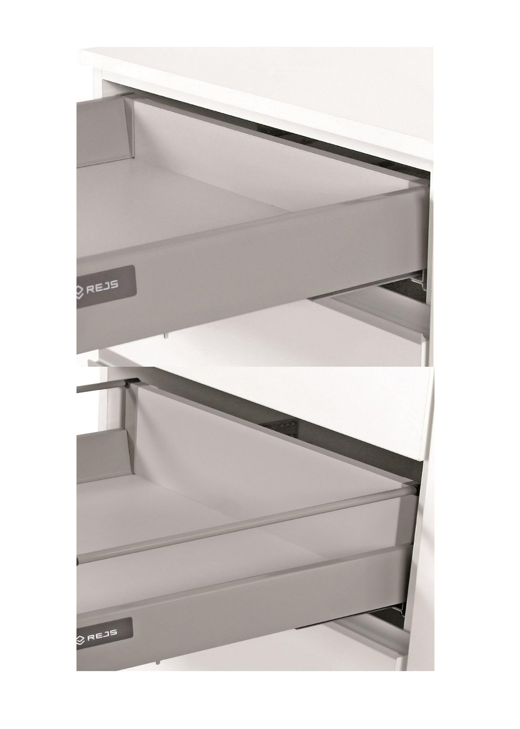 Küchen Unterschrank 60 cm Grau Hochglanz Vollauszug Soft-Close Küche Grey Bianca