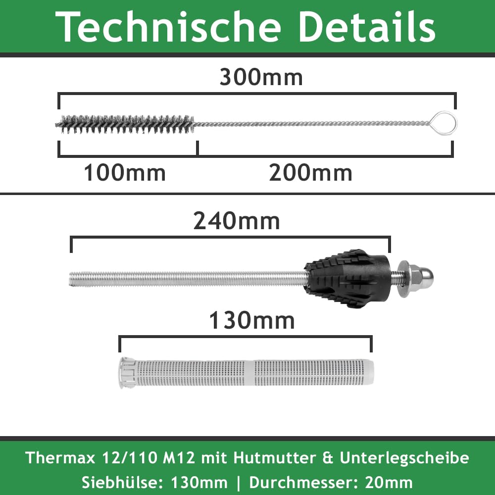 Schwerlast-Befestigung Thermax M12, 6-11cm WDVS (6X Befestigungspunkte)
