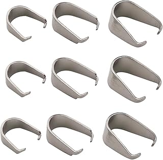 300pcs Mixed Stainless Steel Pinch Clip Clasp Bail Finish Necklace Clasps Pendant Clasps Claw Bail Pendant Clasps Pinch Clip Clasp Bail for Necklace Dangle Charm Pendant Connector (M397)