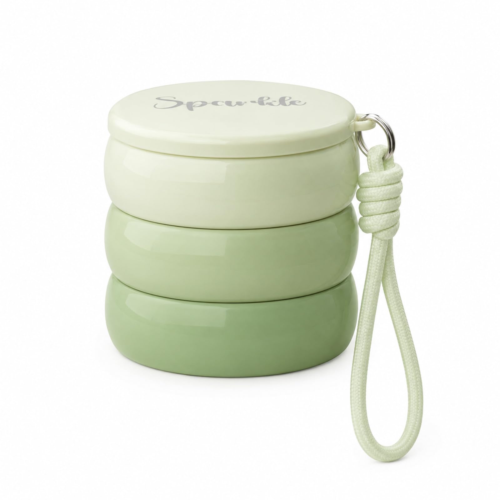 Collapsible Silicone Cup with Lid & Lanyard,Foldable Travel Mug for Camping