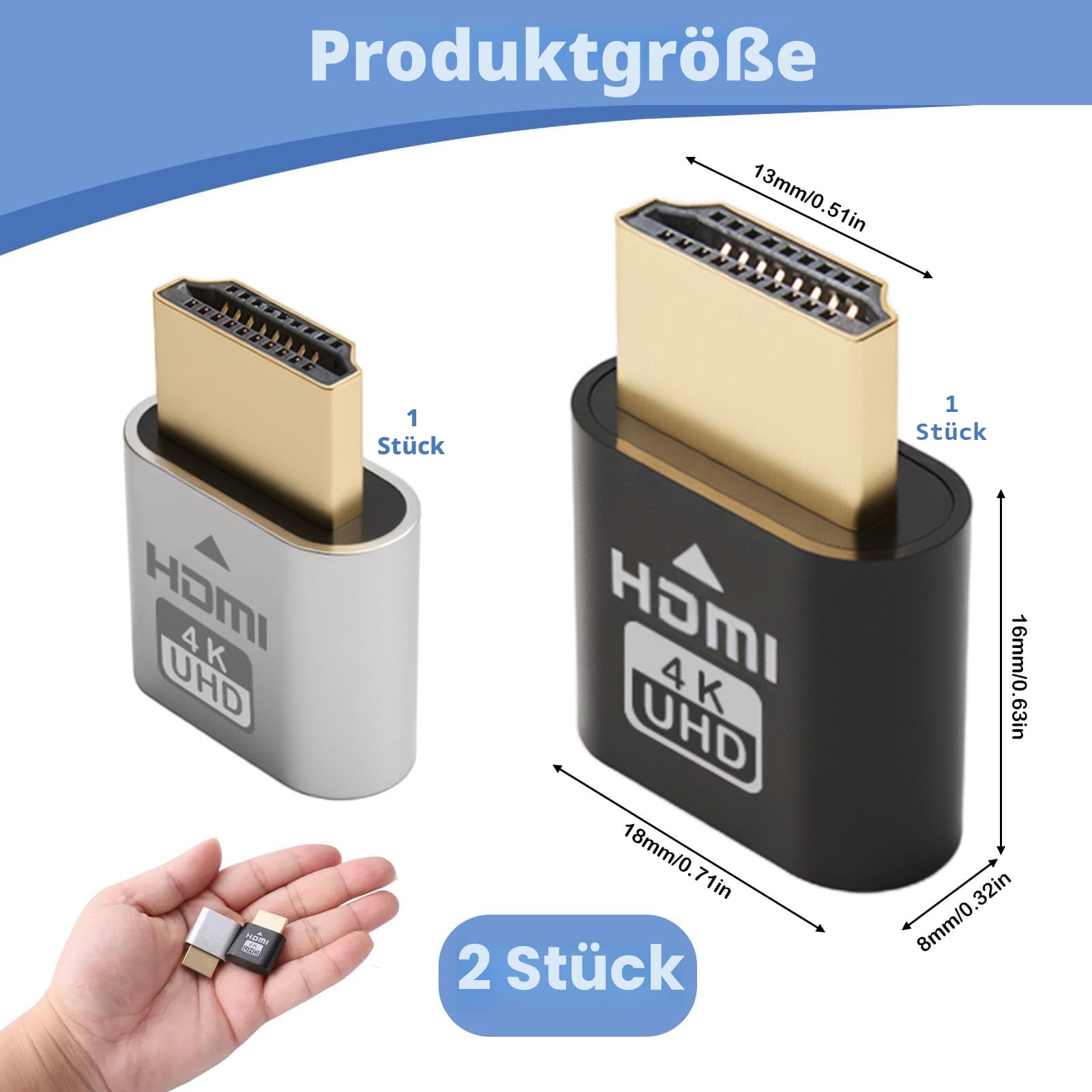 2er-Pack 4K kabelloser HDMI-Streaming-Adapter, Smart-TV-Streaming-Stick-Display-Adapter für mobiles Bildschirm-Spiegeln, Receiver für TV, PC, Mobilgeräte, einfach zu bedienender Smart-Media-Player