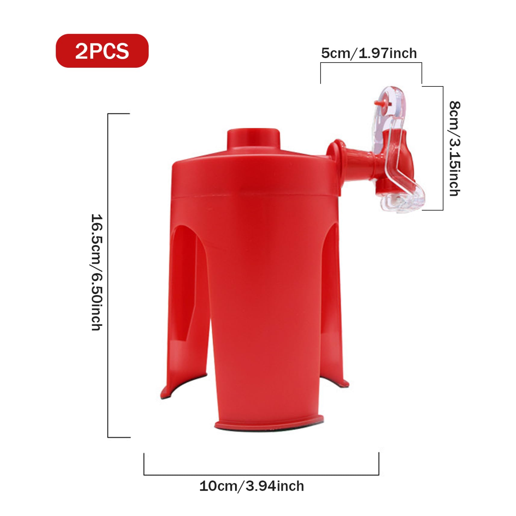 Distributore Di Soda A Perdita, Rubinetto Per Bottiglie In Plastica Con Base Antiscivolo, Erogatore Touchless Per Bevande Gassate, Rosso - 4