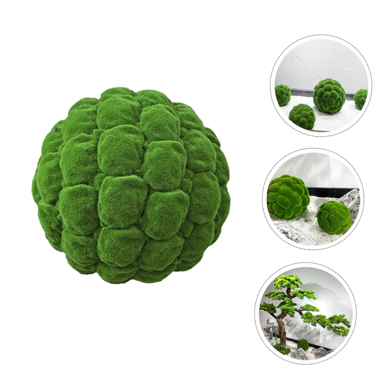 Alipis 3st Künstliches Moos Faux-blattkugel Künstliche Buchsbaumkugel Grasball Dekorative Kugeln Für Schalen Grüne Dekorative Kugeln Hochzeit Moosfelsen Moos Kiesel Moosball Plastik Green