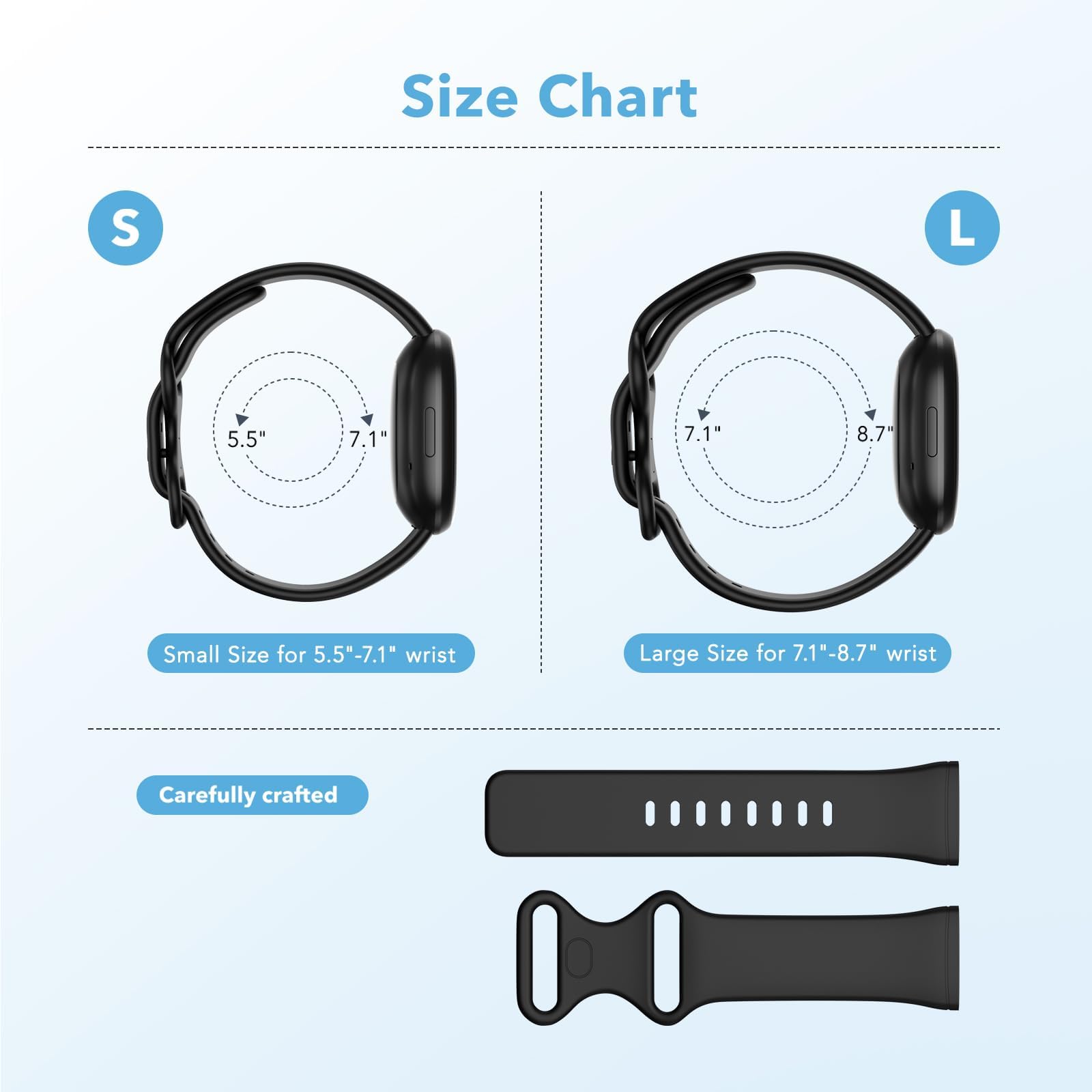 4 Pack Waterproof Bands fit for Fitbit Versa 3 / Versa 4 / Sense/Sense 2 Bands, Classic Soft Sports Replacement Wristbands for Women Men - 4