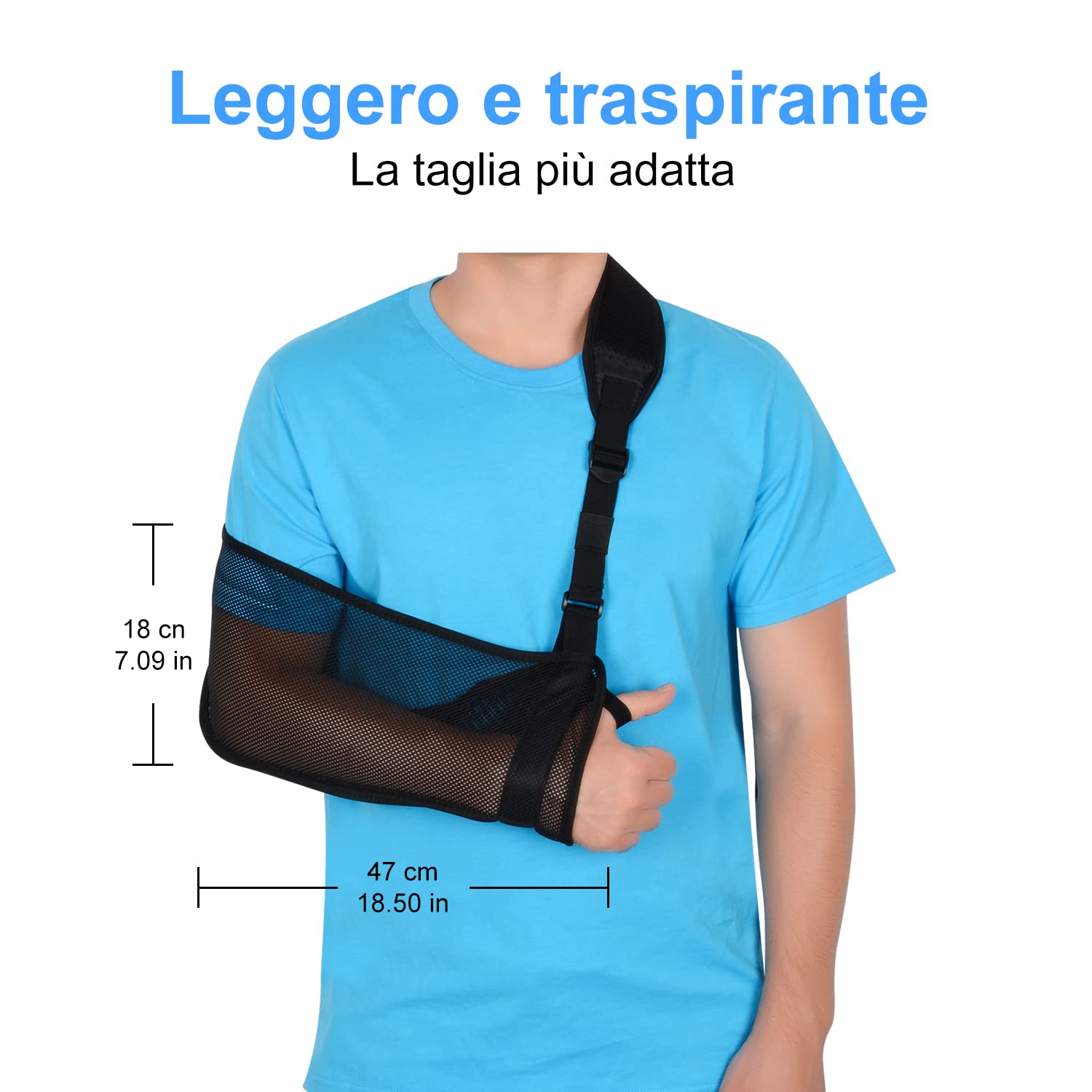 supregear Rete Tutore Braccio, Regolabile Leggera e Comoda Immobilizzatore per Spalla Traspirante Stabilizzatore per Spalla Destra Sinistra per Braccio Infortunato Gomito Polso Mano
