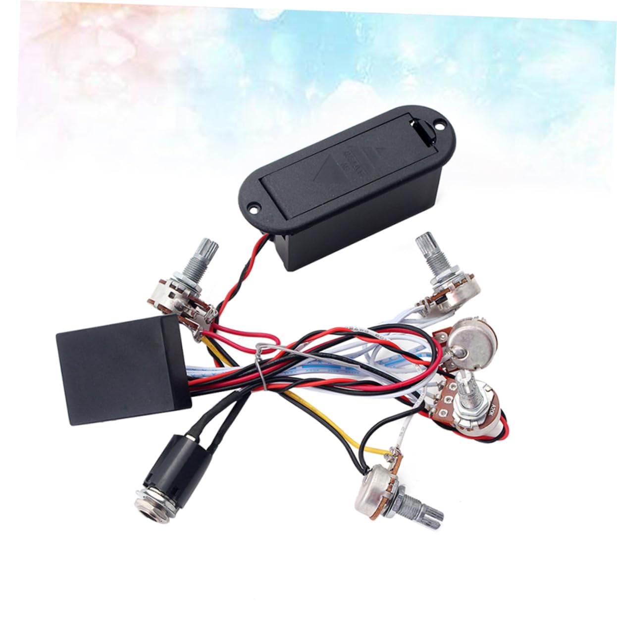 FAVOMOTO 3 Band Eq Preamp Circuit Bass Guitar Tone Control Harness Pre-wired Pickup Set for Active Pickups Volume and Tone Knobs